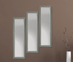 3 Wandspiegel in einem Aluminium Rahmen als Dekosatz