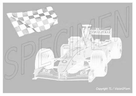 Spiegel mit einem Roten Formel1 Rennwagen